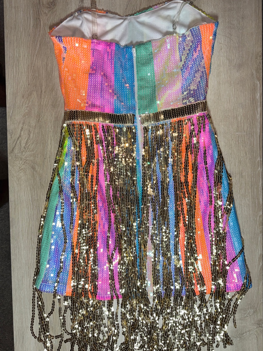 Multicolor Sequin Mini Dress with Bandana - Picture 4 of 13
